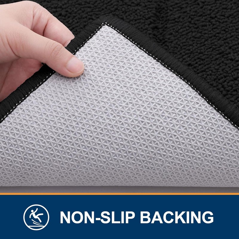 OLANLY Indoor Door Mat, 32x20, Dirt Resistant and Absorbent, Sturdy Non-Slip Rubber Backing, Easy to Clean, Washable Low-Profile Doormat for Entryway, Black - Image 4